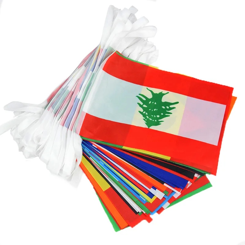 1 قطعة 32/50/100/200 العلم الوطني 1 سلسلة معلقة العلم راية العالم الدولي قوس قزح العلم لديكور الحفلات