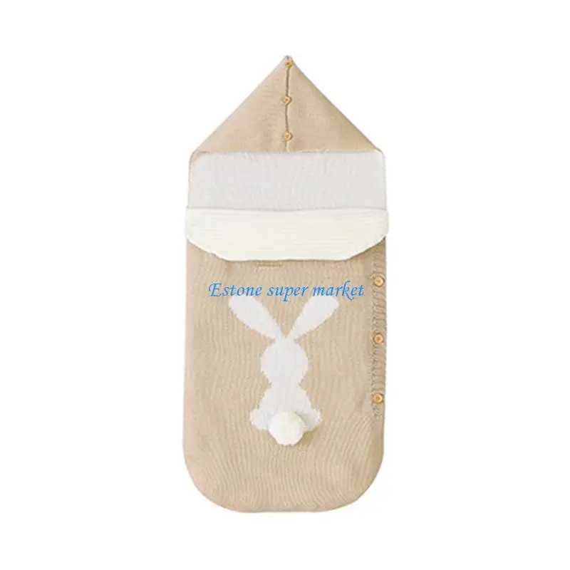 090B الطفل الرضيع حديثي الولادة قماش للف الرضع الخريف الشتاء كيس النوم هود زر عربة Footmuff كيس النوم محبوك المغلفات #2