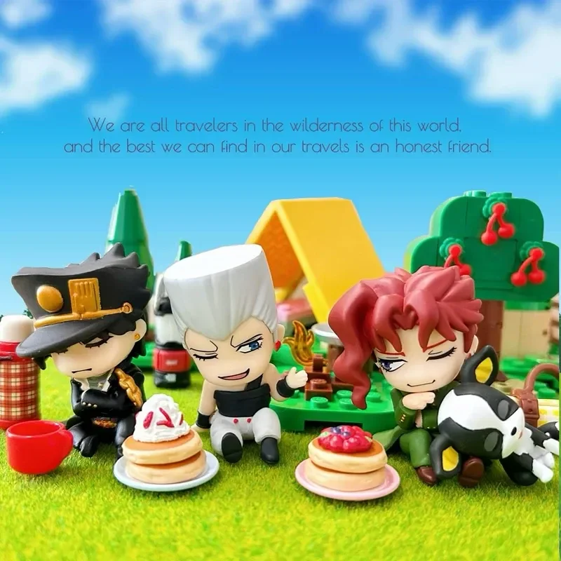 4 Stück Q-Version Jojos Bizarre Adventure Anime-Figuren Desktop-Ornament Modell Spielzeug Sammlerstück Actionfiguren Statische Statuen Fangeschenk