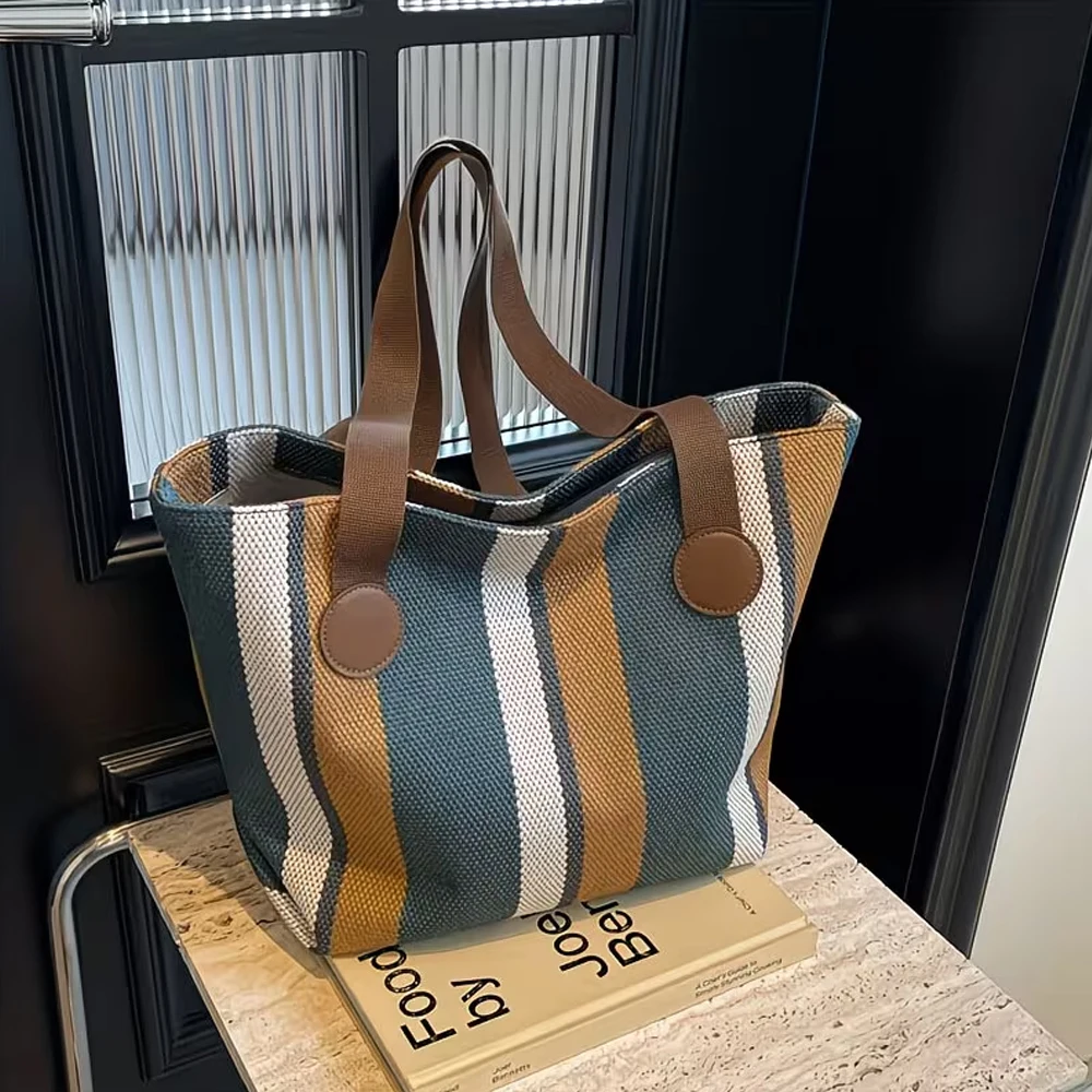 Women's Fashionable and Simple Large-Capacity Tote Bag, Women's High-End Casual Shoulder Underarm Bag