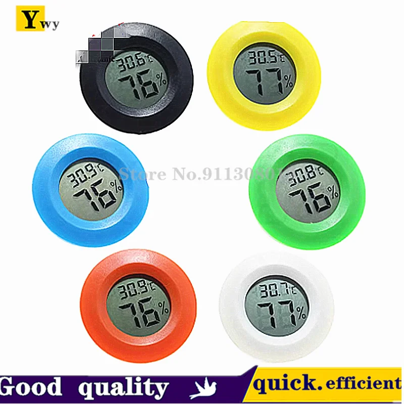 Round embedded electronic temperature and humidity meter reptile acrylic box climbing box thermometer