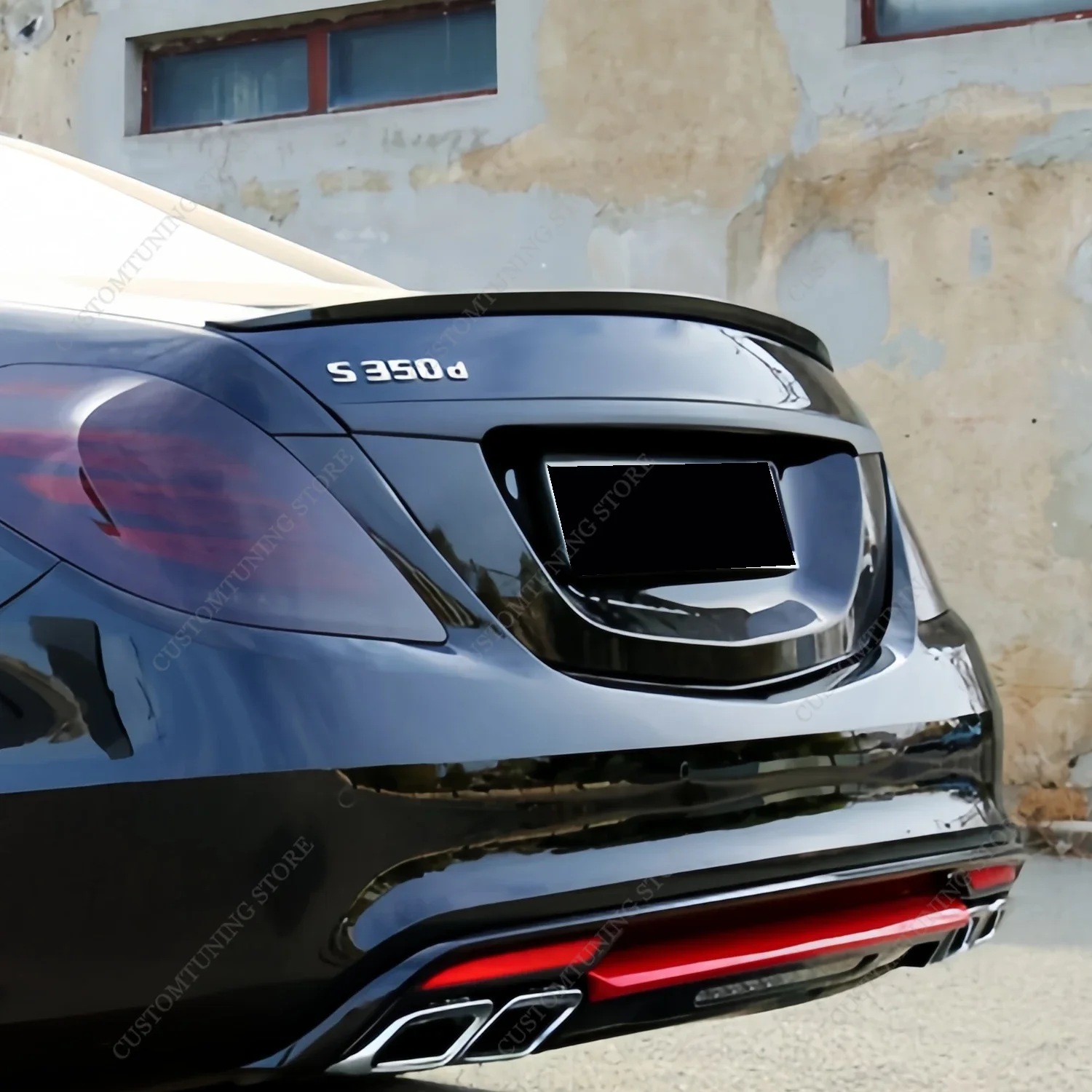 For Mercedes W222 S65 Style Rear Spoiler Wing S-Class S350d S400 S500 S560 Rear Trunk Spoiler Caps 2013-2020 Bodykits Tuning