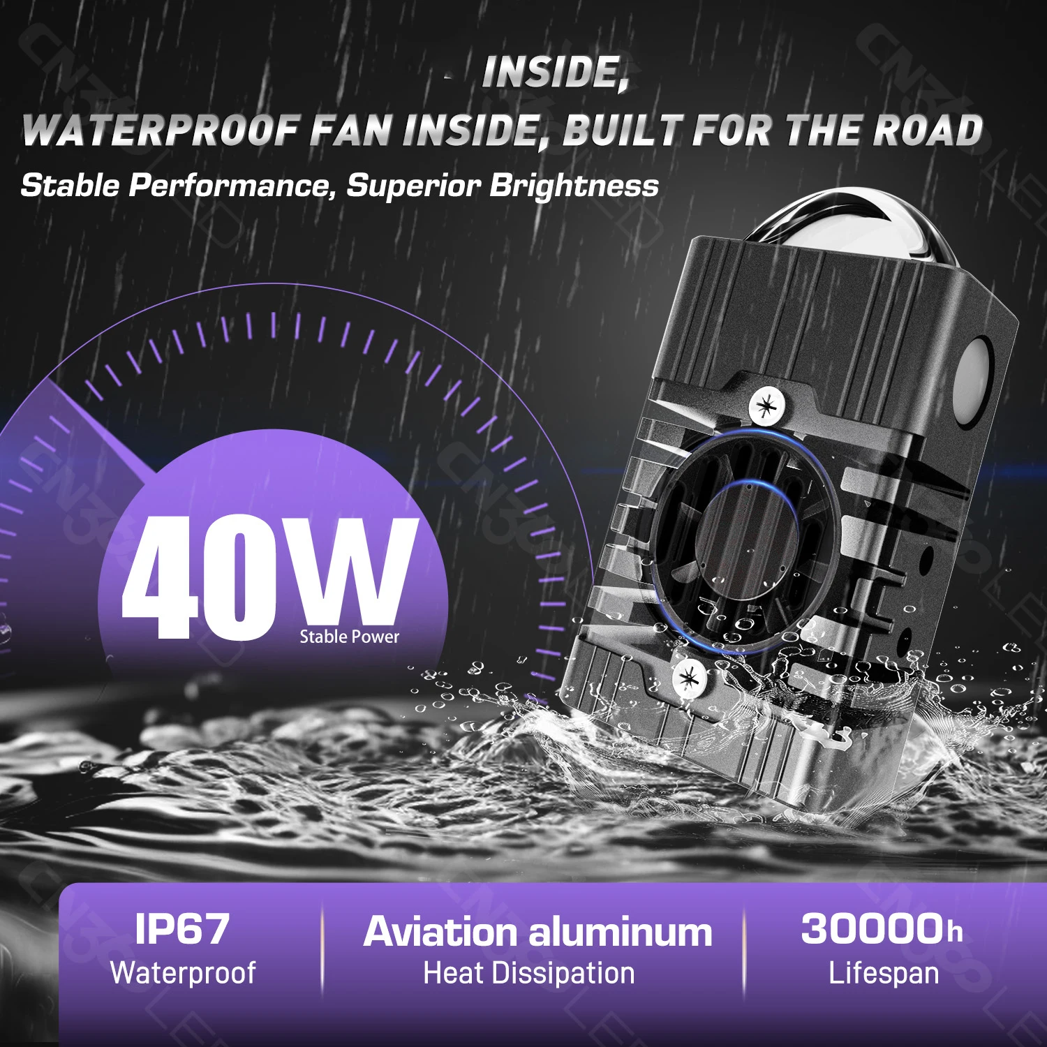 2 قطعة سيارة مصبغة مصباح ليد القرون سيارة الجبهة العلوي 50 واط دراجة نارية ATV UTV جهاز عرض صغير عدسة سيارة أضواء الضباب الطرق الوعرة 10 فولت-30 فولت #2