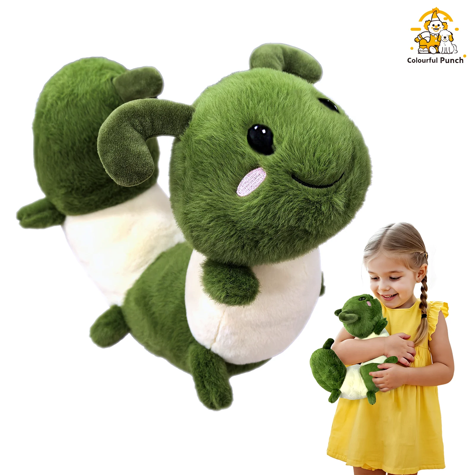 Peluche con protezione per il collo Caterpillar, giocattolo compagno interattivo per bambini piccoli e neonati