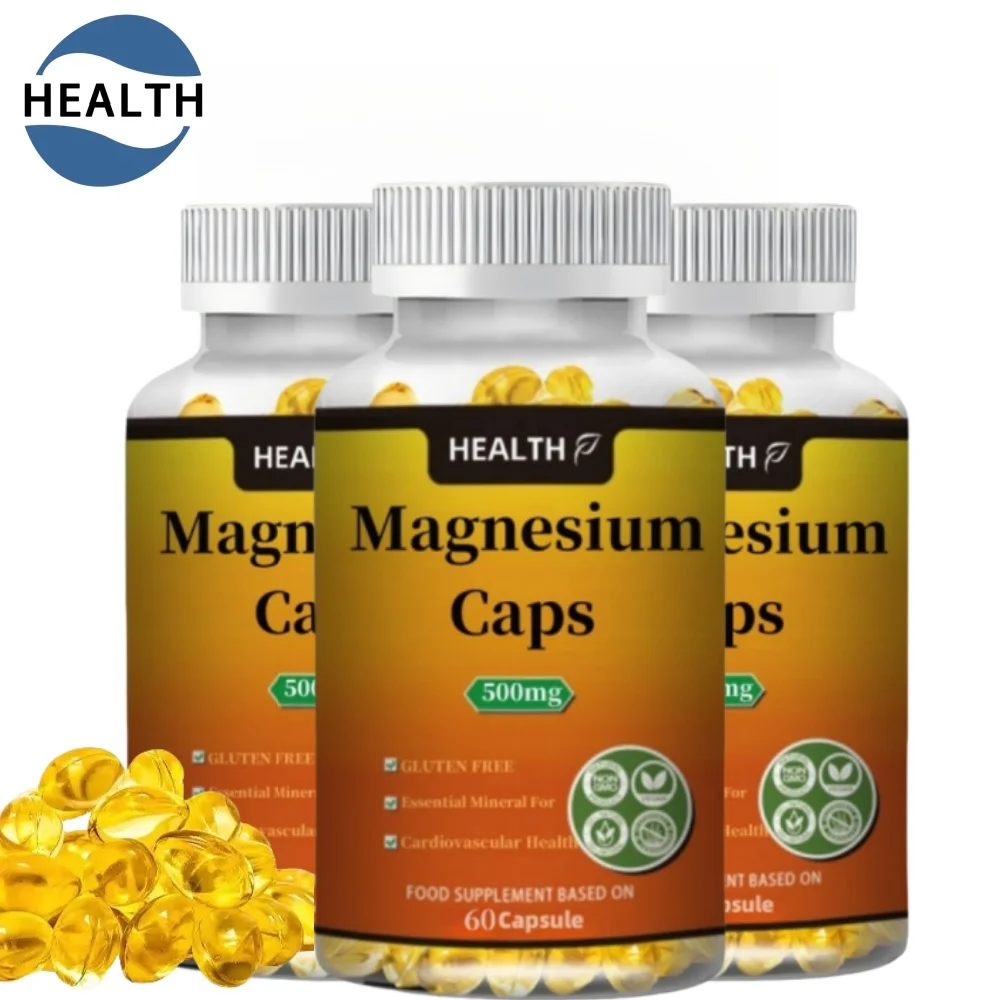 Magnesium Capsules 500 mg, magnesium oxide, citrate, succinate, heart health, healthy bones, metabolism support