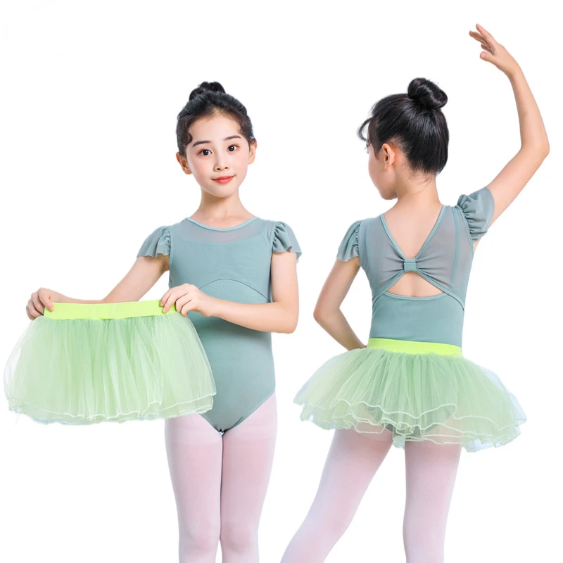 

2 PCS Girls Ballet Tutu Dance Dress Kids Gymnastics Leotards Swan Lake Pancake Ballerina Dancewear Toddler Perfromance Clothes