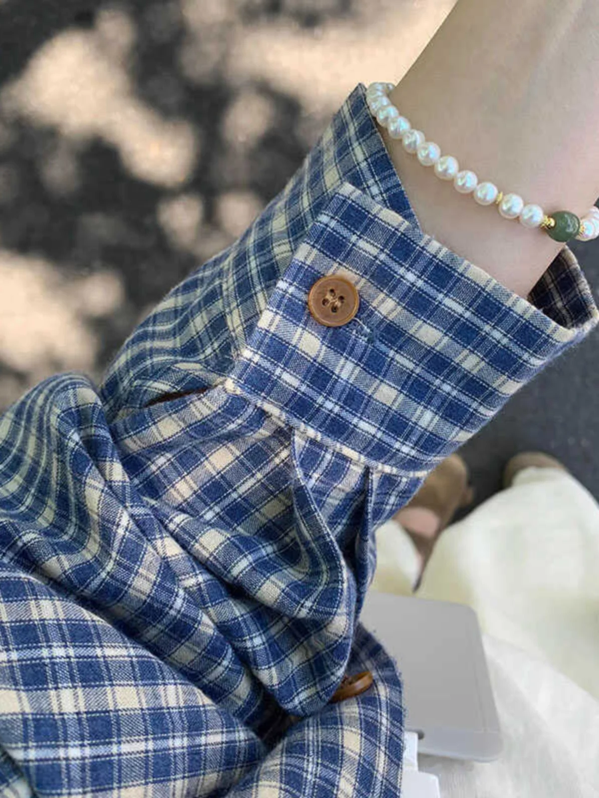 

Loose Korean Plaid Shirt Women's Spring Autumn Casual Lazy Style Versatile Hong Kong Style Chic Small Size Long Sleeve Top