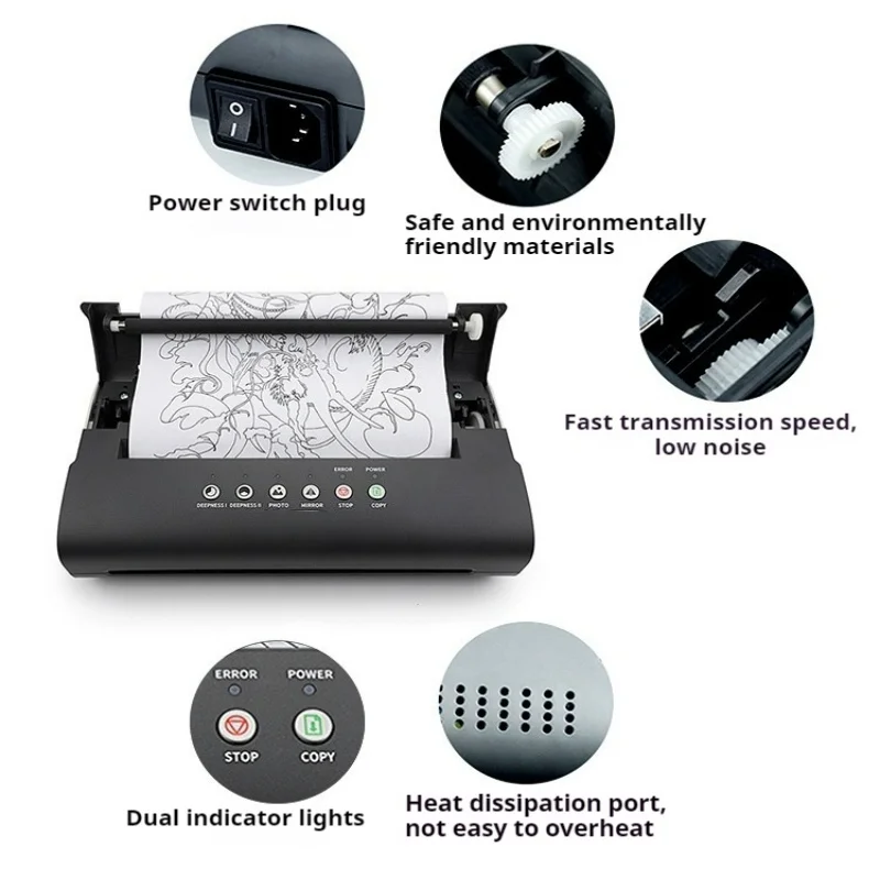 Tattoo transfer machine portable thermal graphic transfer machine for tattoo line drawings Office Electronics Heat Press