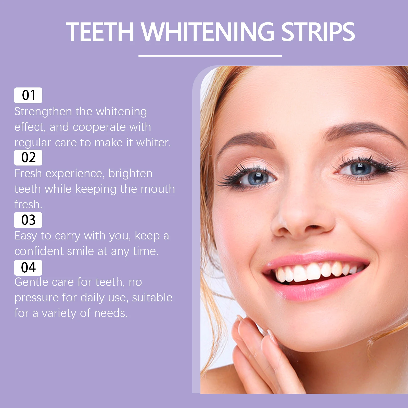 Purple Teeth Whitening Strips Bleaching Stains Remove Oral Whitening Supplies Tooth Stickers Remove Stains Care Stripes view 5