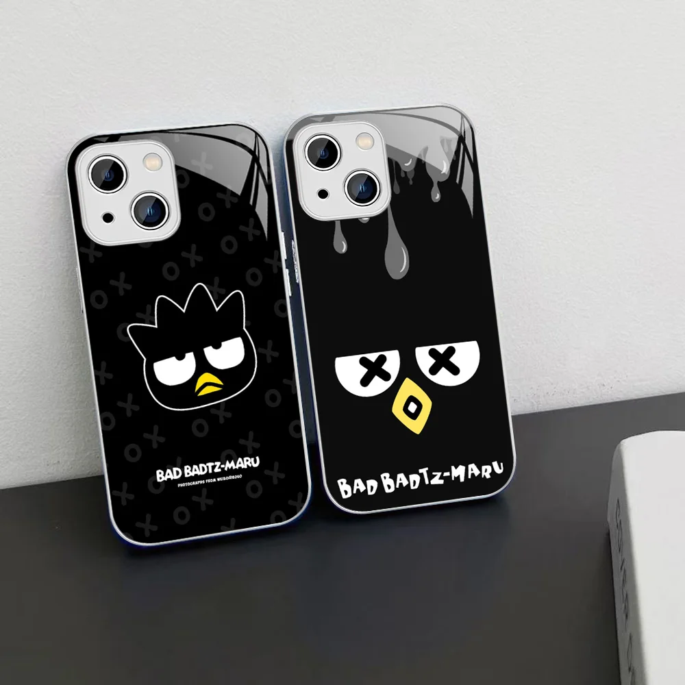 B-Bad B-Badtz M-Maru Phone Case For IPhone 14 13 12 Mini 11 Pro XS Max X XR 14 Plus Tempered Glass Cover