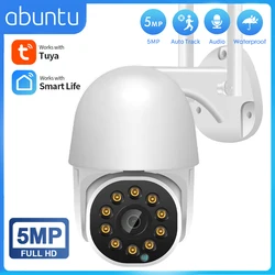 Tuya Smart Life 5MP PTZ Wifi Camera Telecamera esterna impermeabile Rilevamento umano Telecamera di sorveglianza con zoom digitale 5x Funziona con Alexa