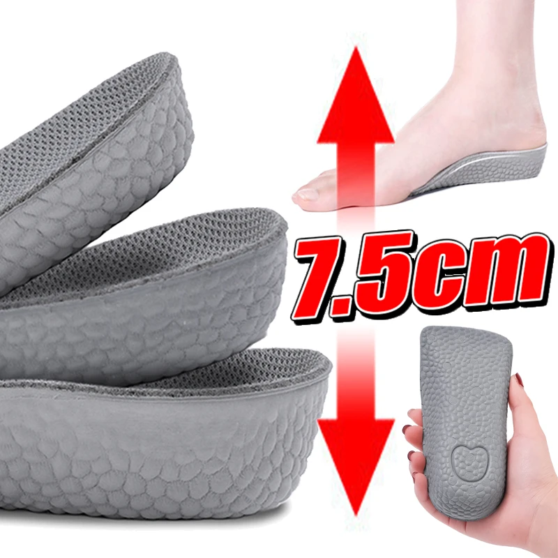 3.5CM niewidoczne wysokość zwiększenie wkładki pół podeszwa wysokość obuwie sportowe wkładki wkładki mężczyźni kobiety ortopedyczne wkładka podpierająca sklepienie stopy