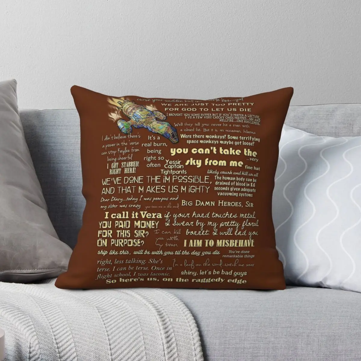 

Serenity Firefly Quotes Square Pillowcase Polyester Linen Velvet Creative Zip Decorative Throw Pillow Case Home Cushion Case