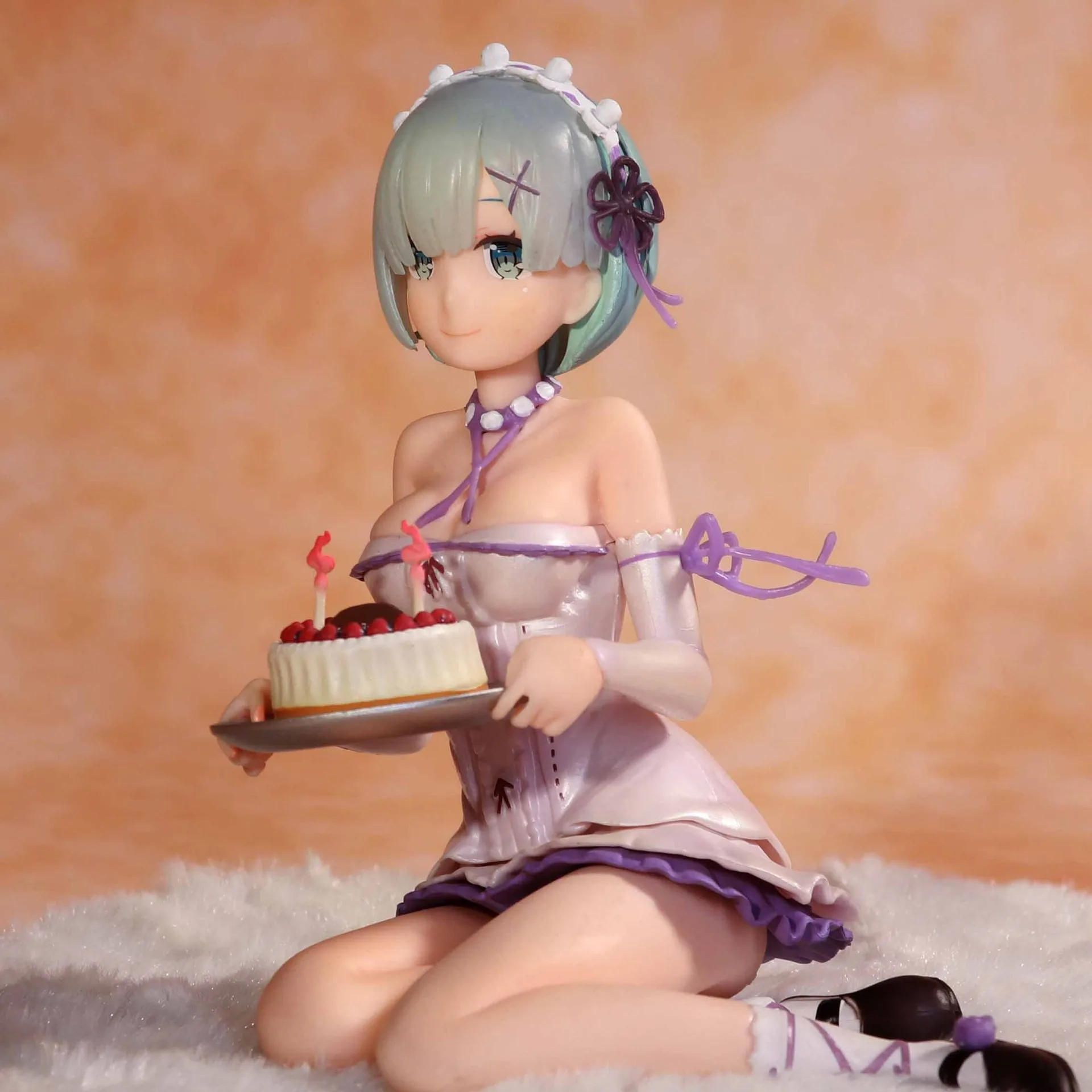 Re:Zero Anime Sentado Modelo Toy com Base, Action Figure, Bolo de Aniversário, Modelo Sentado, Presente, Hajimeru, Isekai Seikatsu, Rem, 13cm