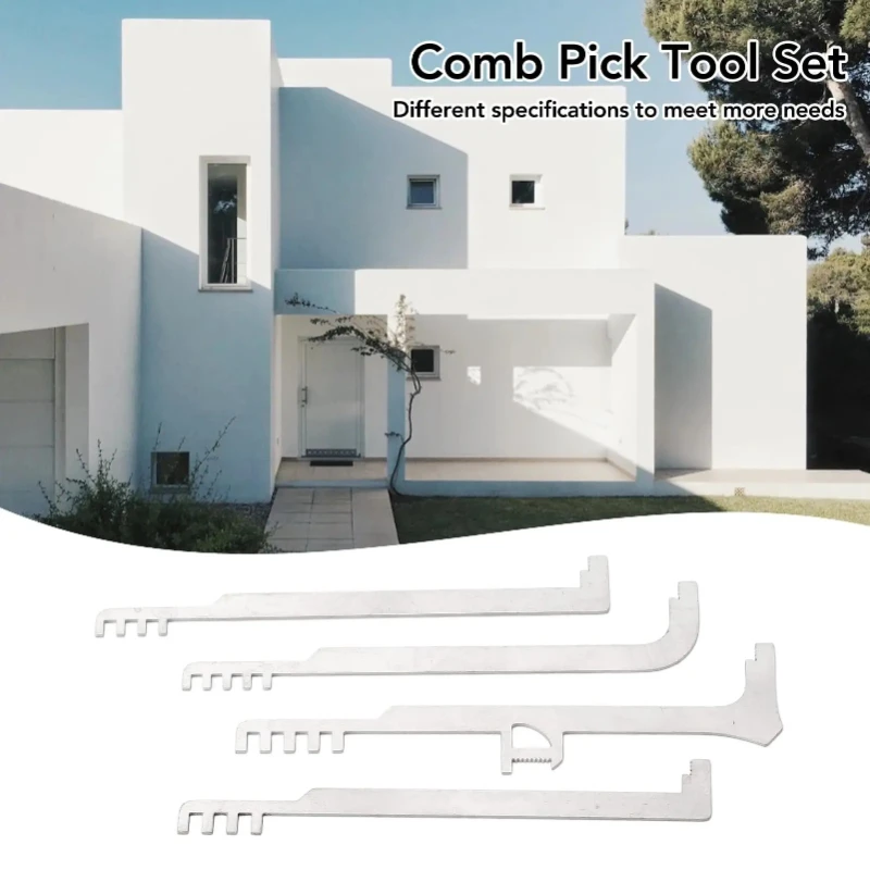 4PCS fire maintenance tools, stainless steel pickaxe comb, metal teeth tools, portable manual tools