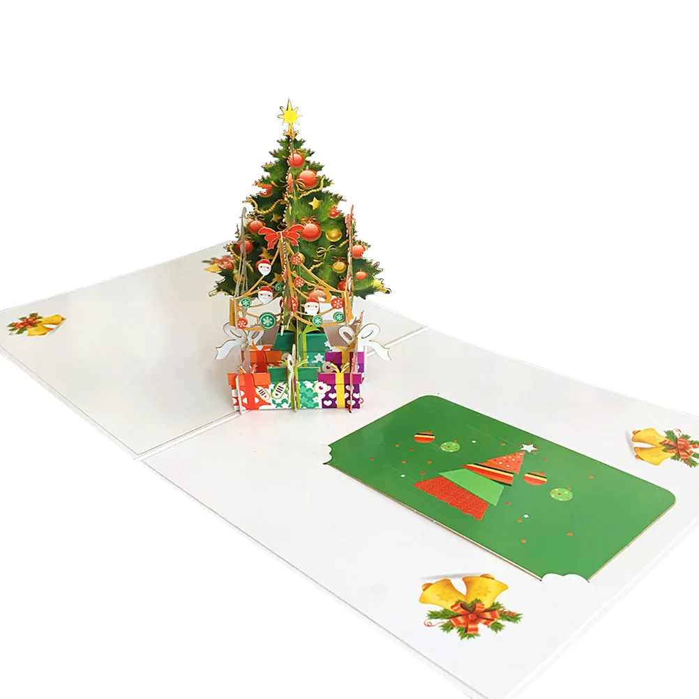 30x15x0.2cm Up Greeting Cards Paperboard Handmade Stereo Effect Festival Gift for Christmas New Year Birthday Anniversary