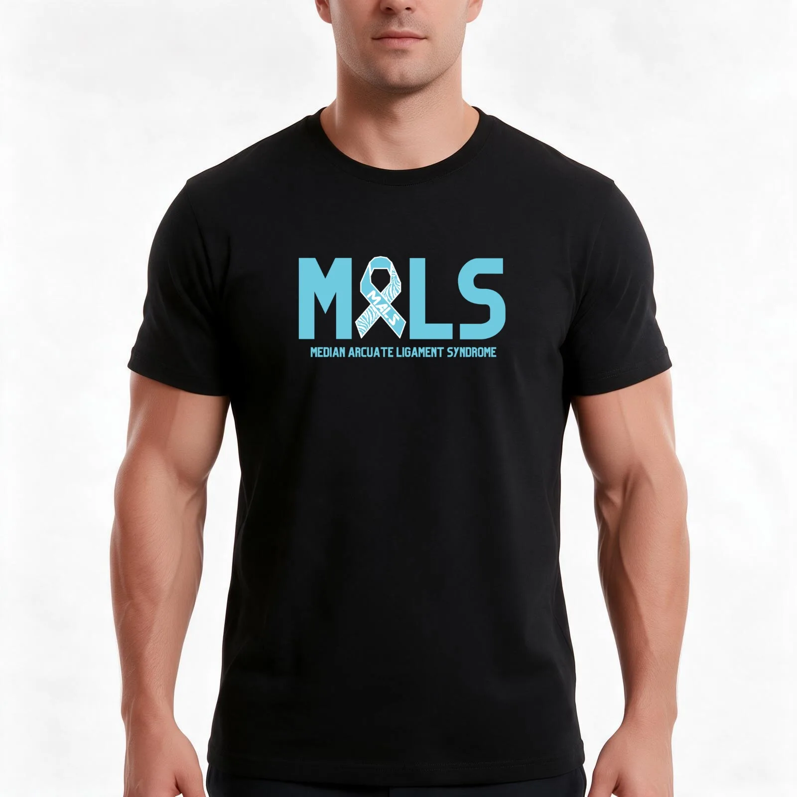 Median Arcuate Ligament Syndrome MALS Ribbon (Tech) T-Shirt, Summer Casual Cotton Tee, Oversized Streetwear Tops, 100% Cotton