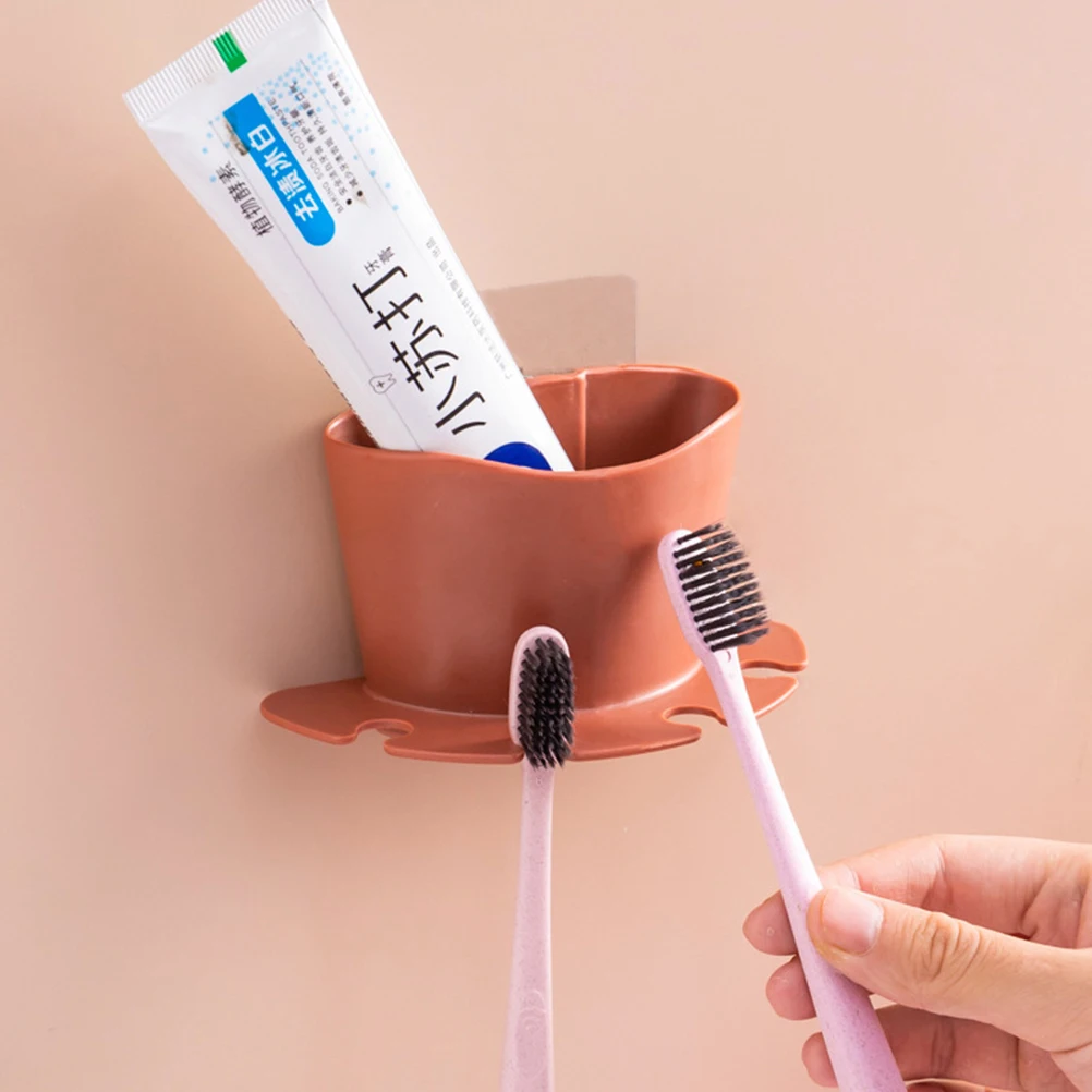 

3 Pcs Toothbrush Holder Shaver Mounted Organizer Bathroom Shelf Eco Friendly Non Drilling Design Home Kitchen Use