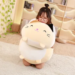 28/55CM Soft Cartoon Animal Long Pillow Cute Pig Cat Frog Penguin Plush Stuffed Doll Bedroom Cushion Sofa Home Decoration
