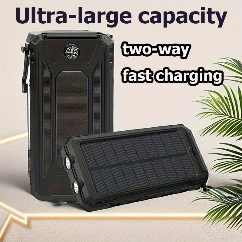 NEW 200000mAh Ultra-Large Capacity Power Bank Solar for iPhone Xiaomi Huawei Samsung Wild Fishing Outdoor Backup Power Portable