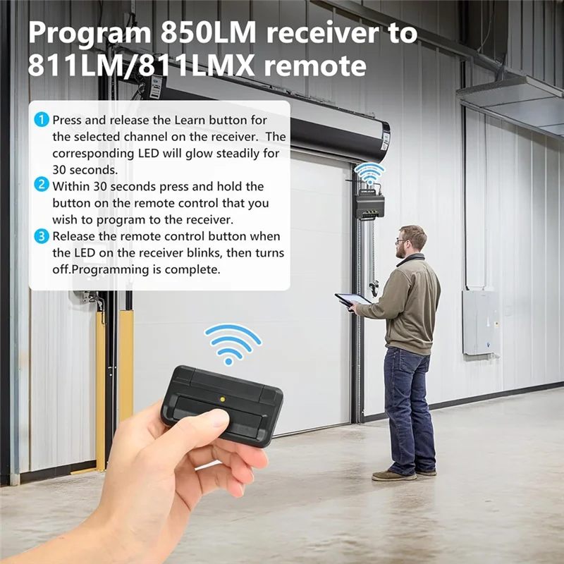 

850LM Universal Receiver - Door And Garage Door Opener The 850LM Can Control Up To 3 Doors Or Garage Door Openers