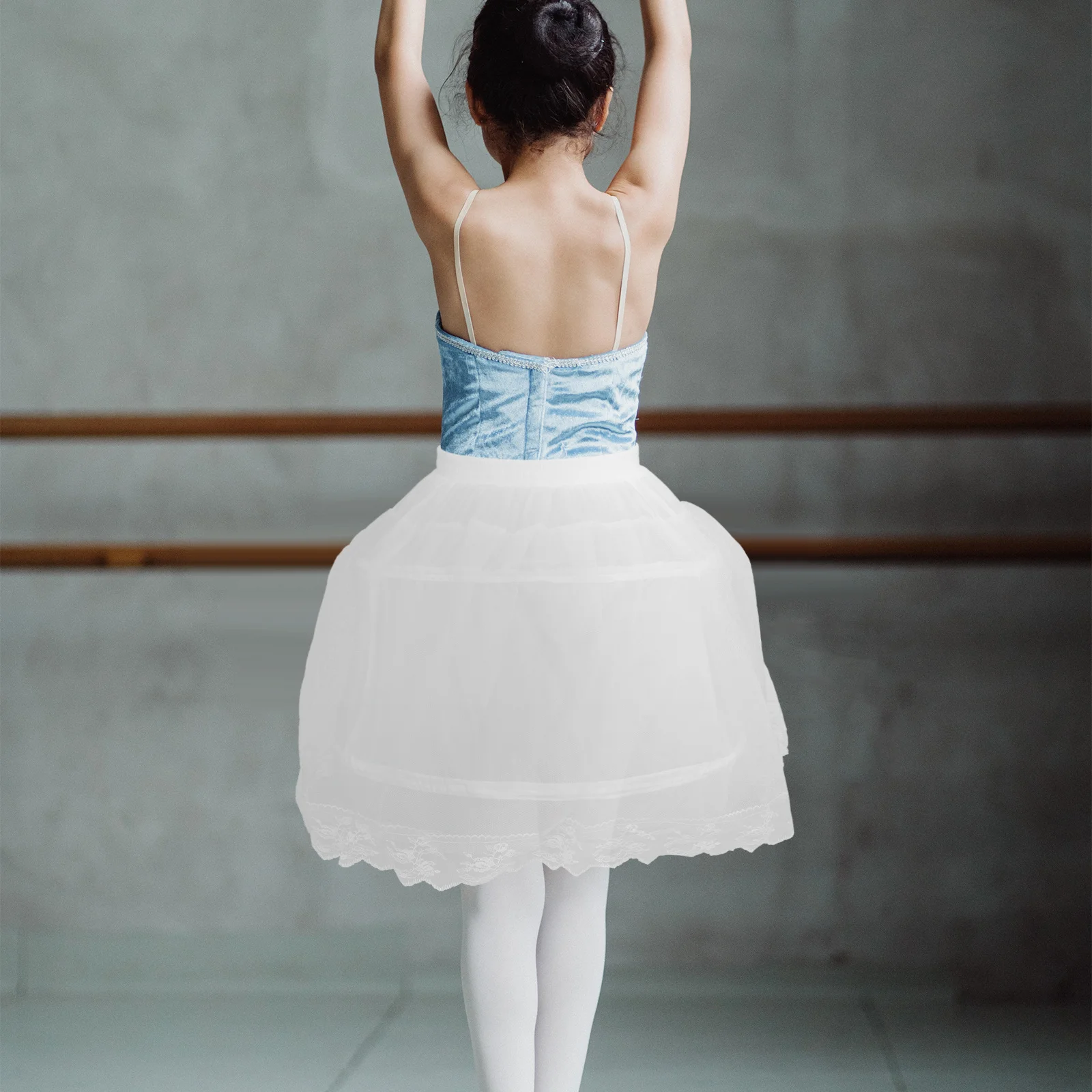 

Children Petticoat White Wedding Dress Underskirt Lace Mesh Lining Dress Showing Skirt Petticoat Tutu Skirt