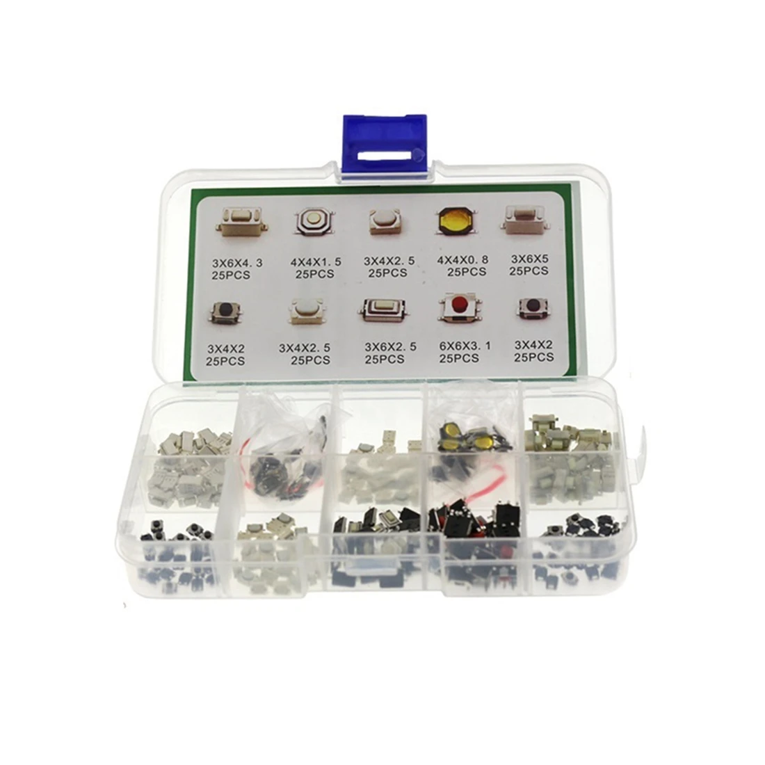 Superior-250Pcs Car Remote Control Key Switch Repair Small Switch Tactile Push Button Switches Component Package Micro-Switches