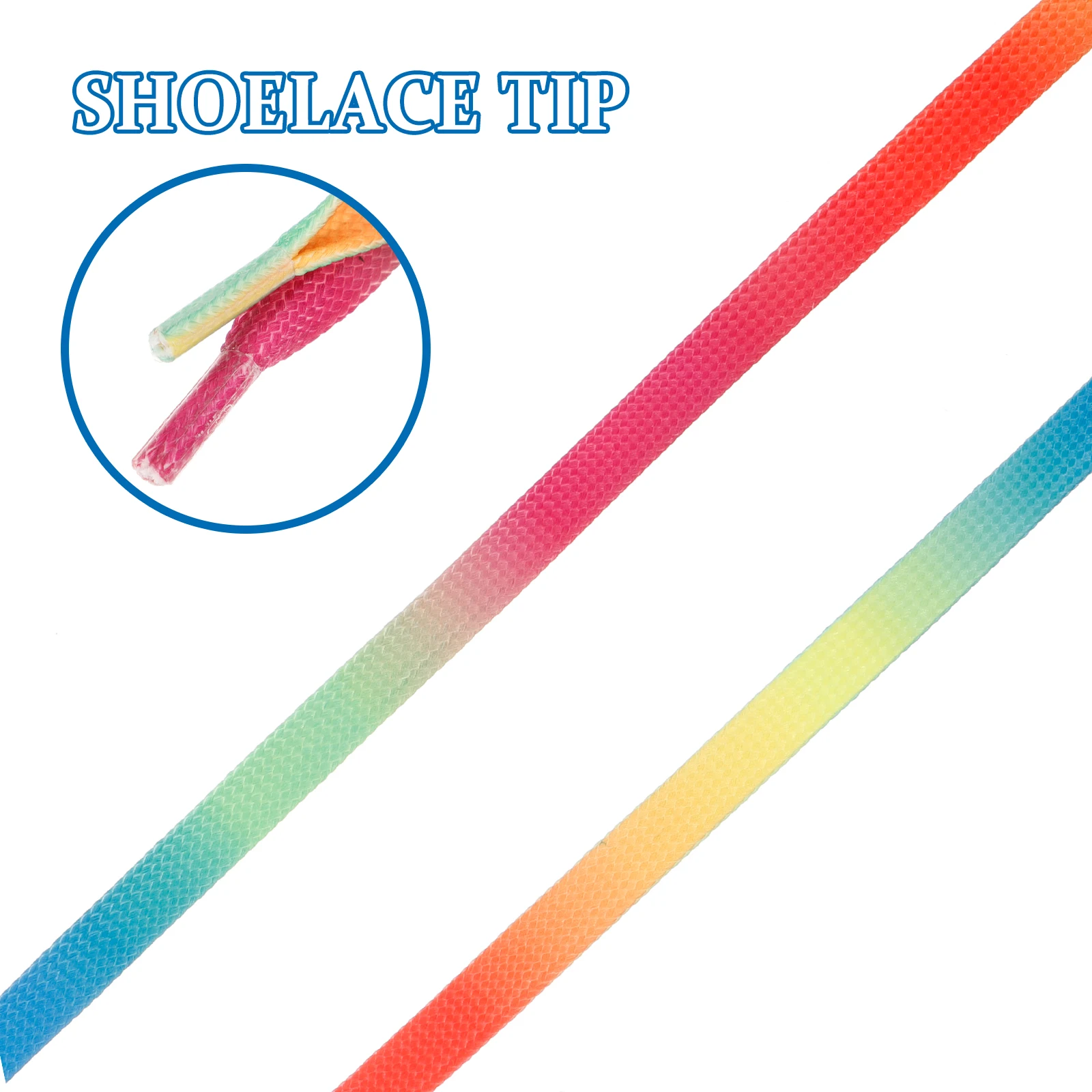 

Rainbow Gradient Accessories Skate Waxed Shoelace Skates Shoelaces Shoe Decorative Shoe Laces String Laces 96\