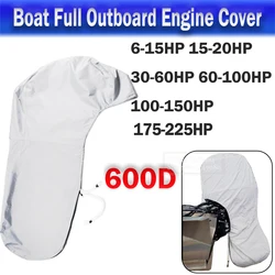 600D Boot Volle Außenbordmotor Abdeckung Heavy Duty Grau Motor Motor Covers Schutz Für 6-225HP Wasserdicht