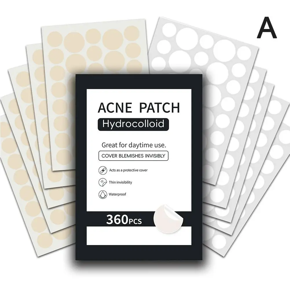 Impermeável Pimple Patch Adesivos, Tratamento De Acne, Removedor De Espinhas, Ponto Facial, Ferramenta De Pele, Cuidado De Manchões, Cuidados Com A Pele, 360-600Pcs, Q2Y3