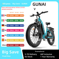 GUNAI-V 1000W Electrical Bicycles 26x4.0Inch Fat Tire Adults Electric Mountain EBike with 48V 21AH Battery, 50km/h Max Speed