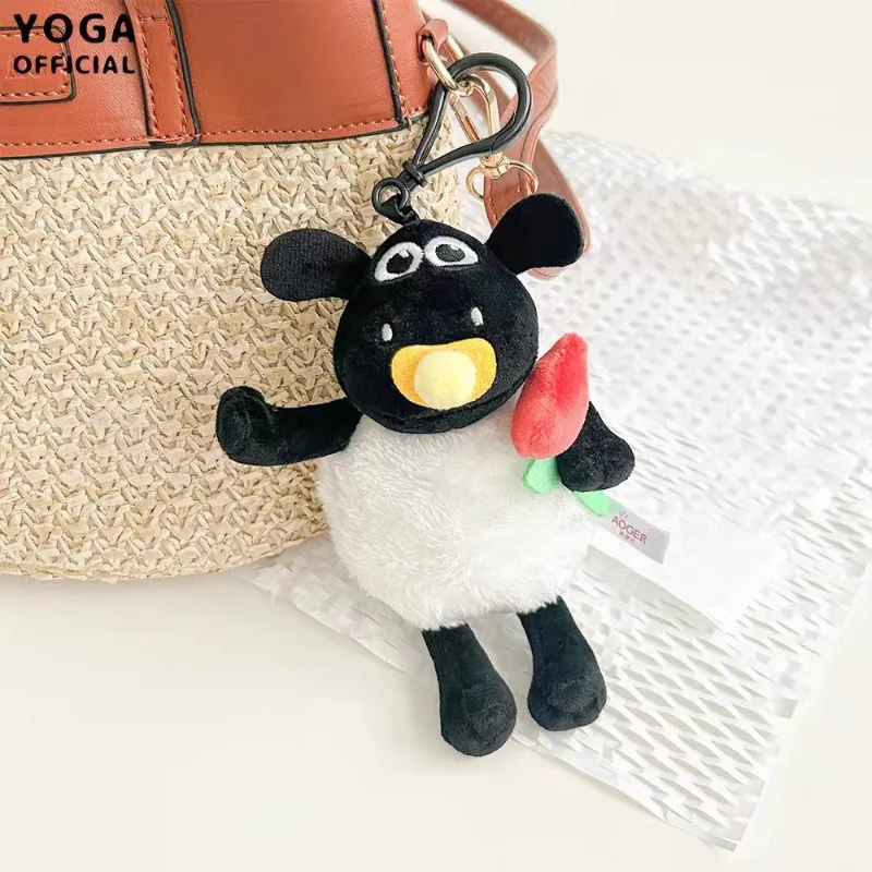 Cartoon Shaun het schaap pluche pop sleutelhanger hanger schattige rugzak decoratie trendy hanger cartoon perifere vakantiecadeau