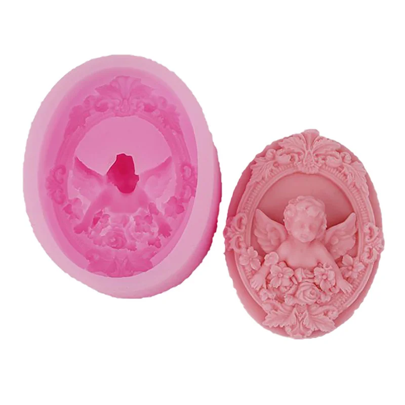 Sapone Silicone Craft Cute Baby Angel Shape Soap Form Candle mold DIY Aroma gesso Making Tool stampi da forno per torte fondente