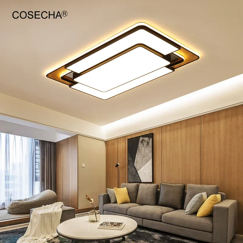 

Large Rectangle Dimmable Ceiling Lights Led For Living Room Foyer L110Cm 151W Remote Control Bedroom Square Ceiling Lamp Modern