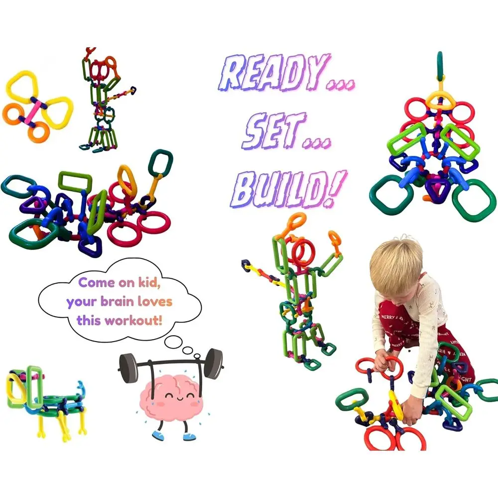 STEM Learning Construction Kit for Kids 80-Piece - Durable, Colorful Building Blocks for Ages 2-7