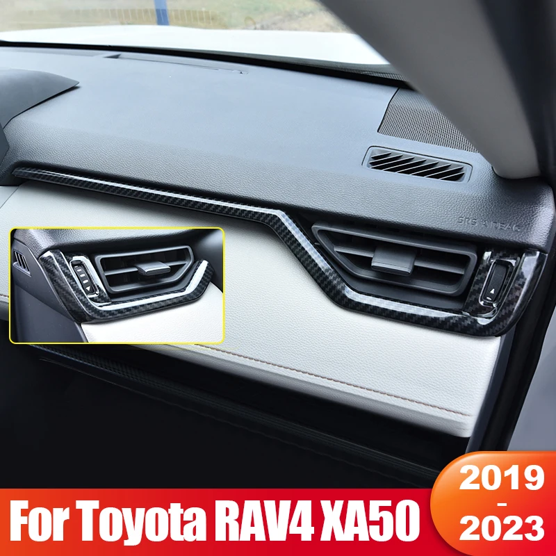 

For Toyota XA50 RAV4 2019 2020 2021 2022 2023 RAV 4 Hybrid Car Central Control Dashboard Trim Strip Cover Interior Accessories