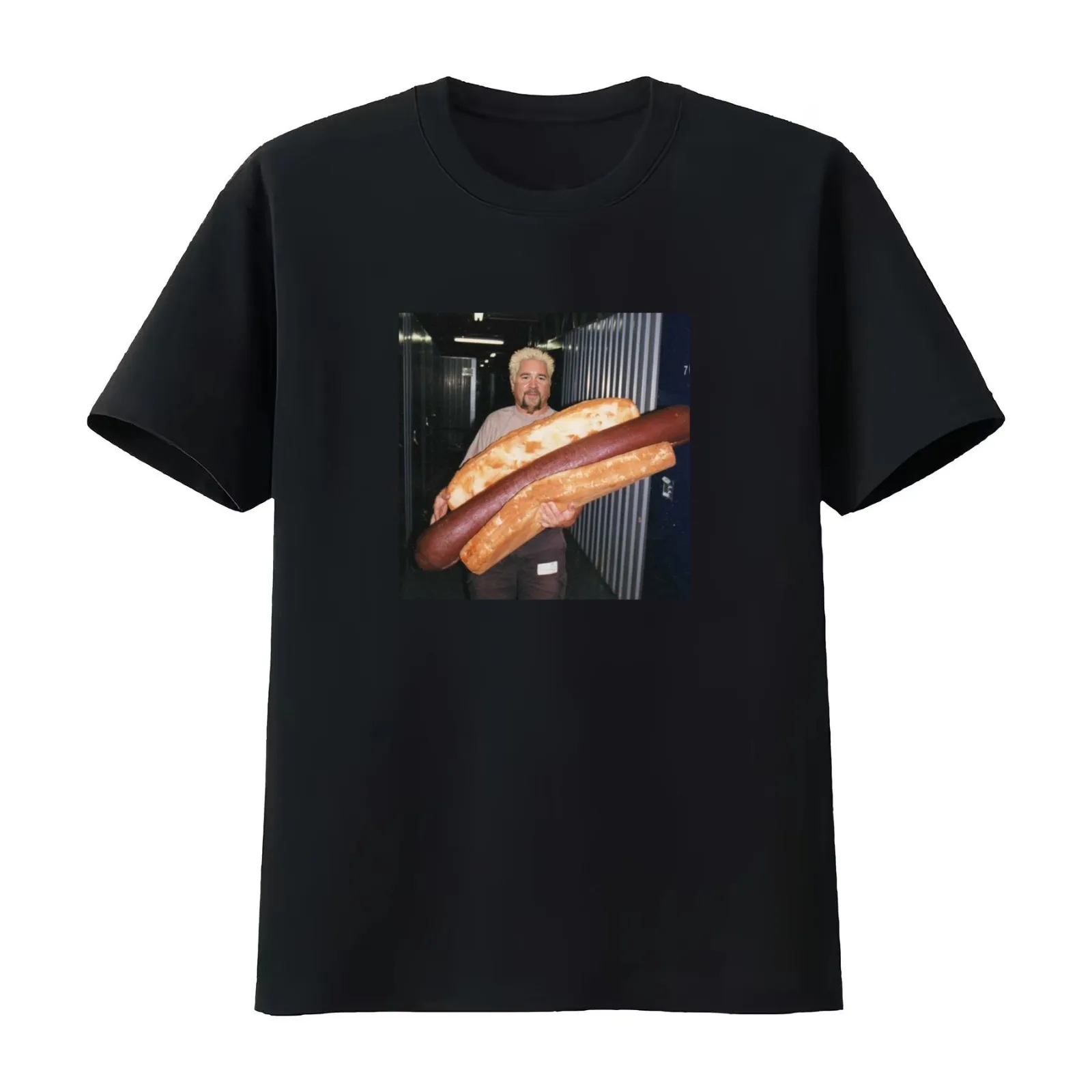 guy fieri and his wieney T-Shirt Summer Casual Cotton Tee Oversized Streetwear Tops Vintage Graphic Print Unisex Men Women