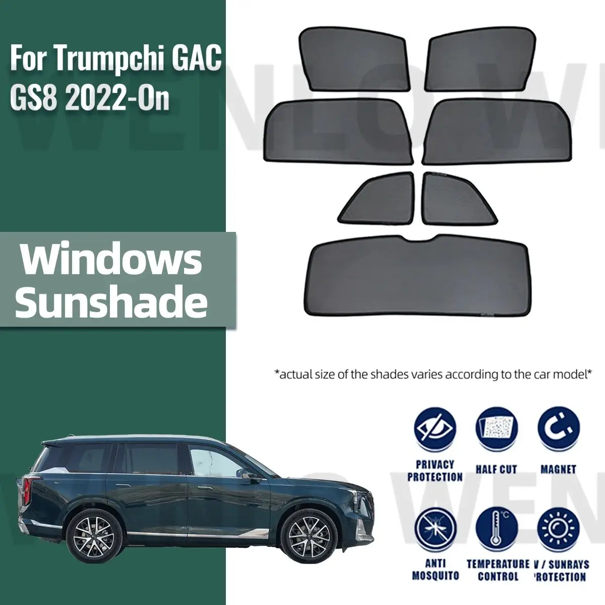 

For Trumpchi GAC GS8 2022 2023 2024 2025 Car Sunshade Shield Front Rear Windshield Curtain Side Baby Window Sun Shade Visor