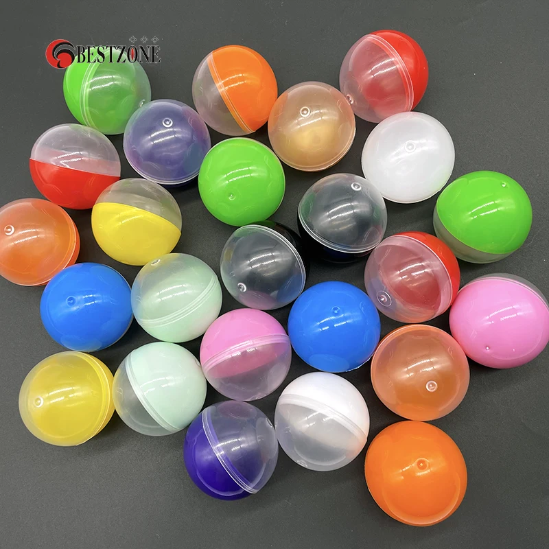 50Pcs 45MM 1,77 Zoll Spielzeug Kapsel Überraschung Ball Halb Transparent Weiche Leere Baby Kind Greifen Runde Verdrehen für Automaten
