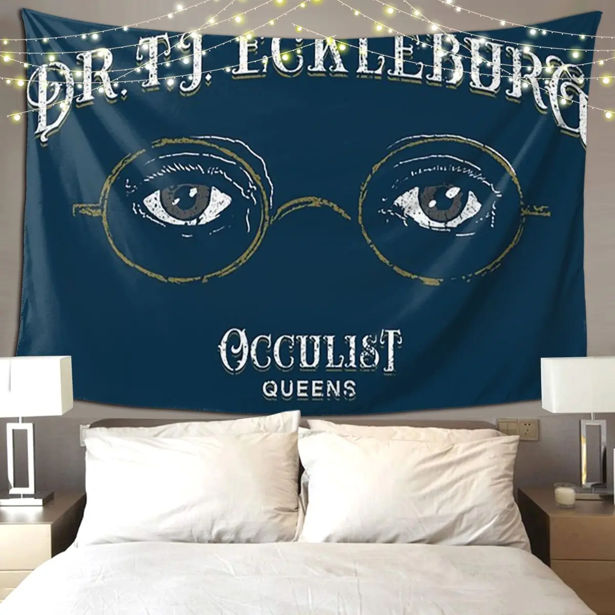 

Гобелен Occulist Dr. TJ Eckleburg, настенный гобелен в стиле хиппи, эстетическое украшение дома, гобелены для гостиной, спальни, общежития