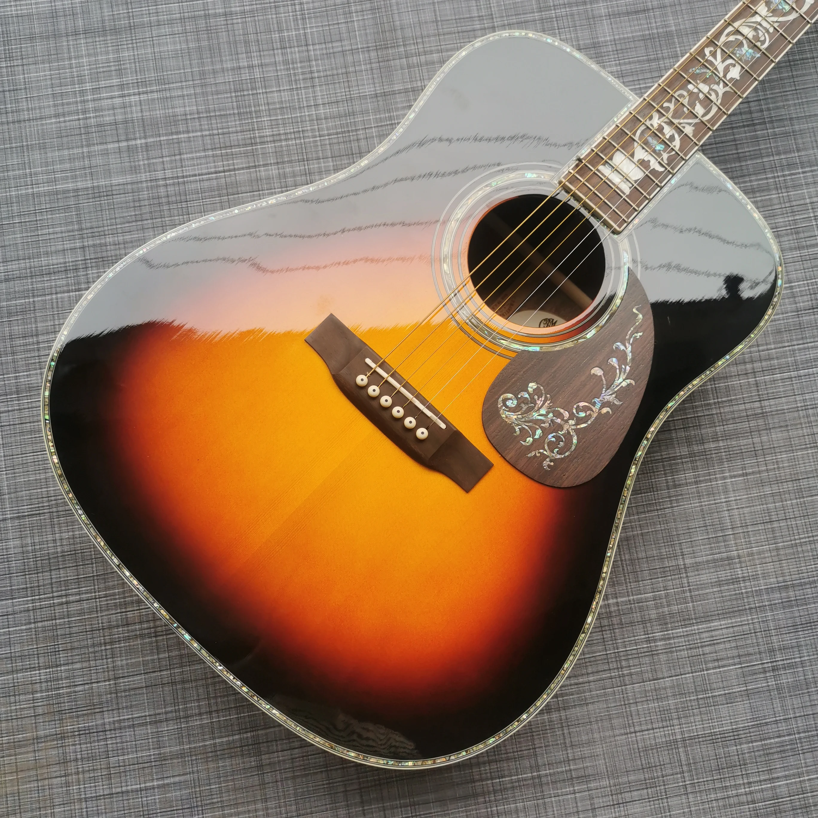 41 inch solid wood throw surface sunset color D bucket life tree series Acoustic guitar