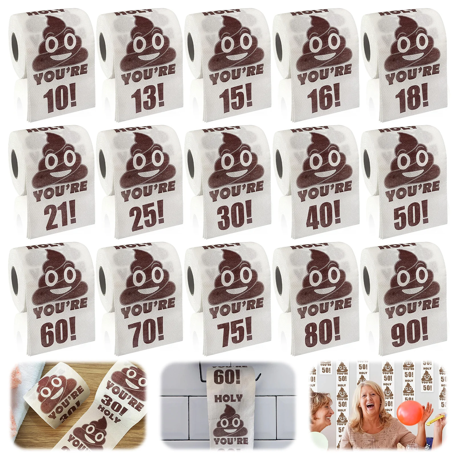 Happy Birthday Gifts, 3-Ply Funny Toilet Paper Roll,Pranks & Surprises Bathroom Decor for Boys Son and Girls