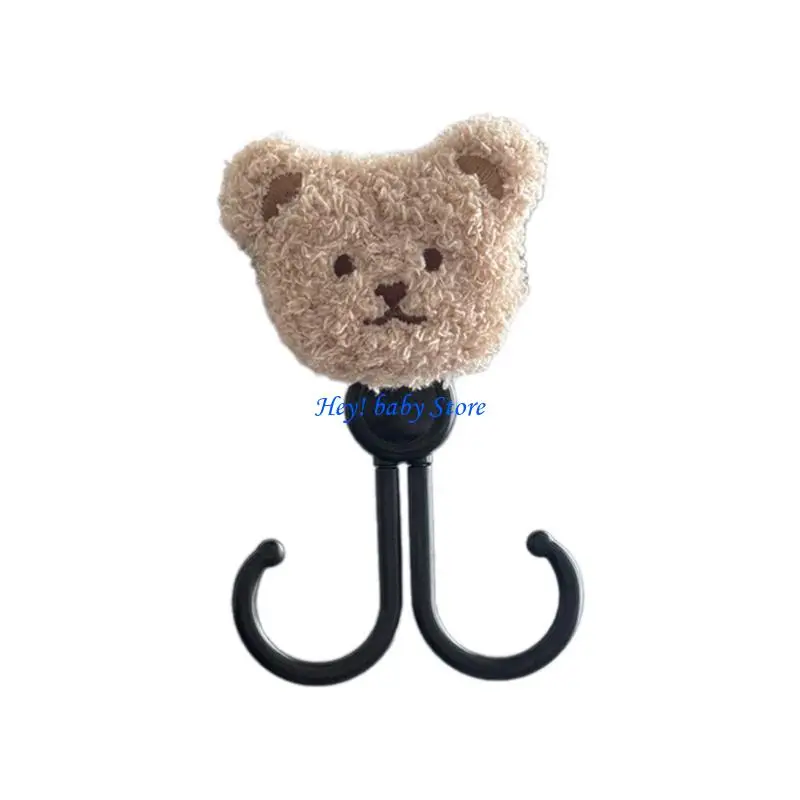 Q1FE Stroller Hanger Organizers for Diaper Bag Purse Cartoon Pushchair Hook
