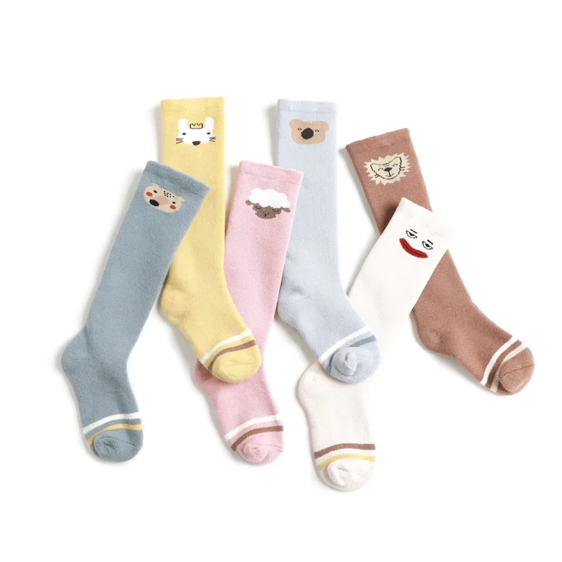 

Baby Socks Knee High Boy Girl New Born Toddler Cotton Long Socks Anti Slip Cute Cartoon Animal Non-Slip for 0-36M