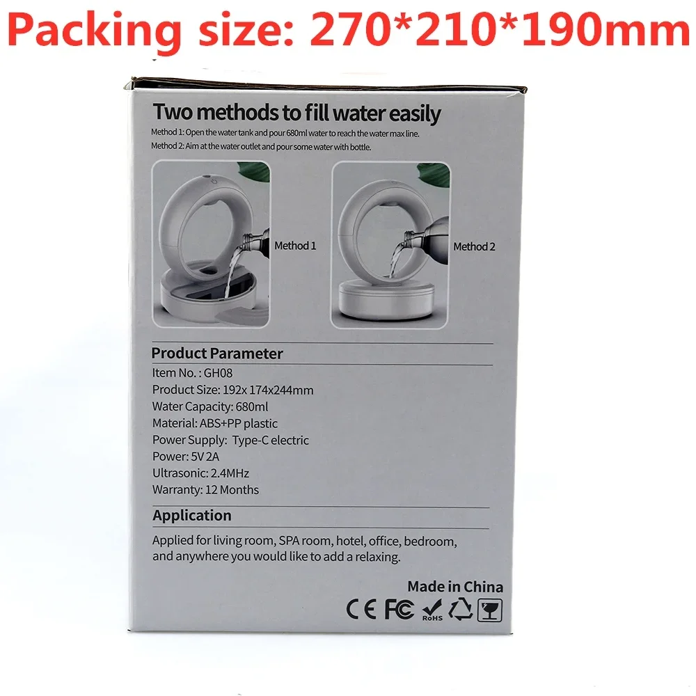 680ML Perfume Anti Gravity Humidifiers Water Drop Mini Air Purifier Essential Oils USB Ultrasonic  Diffuser  Office