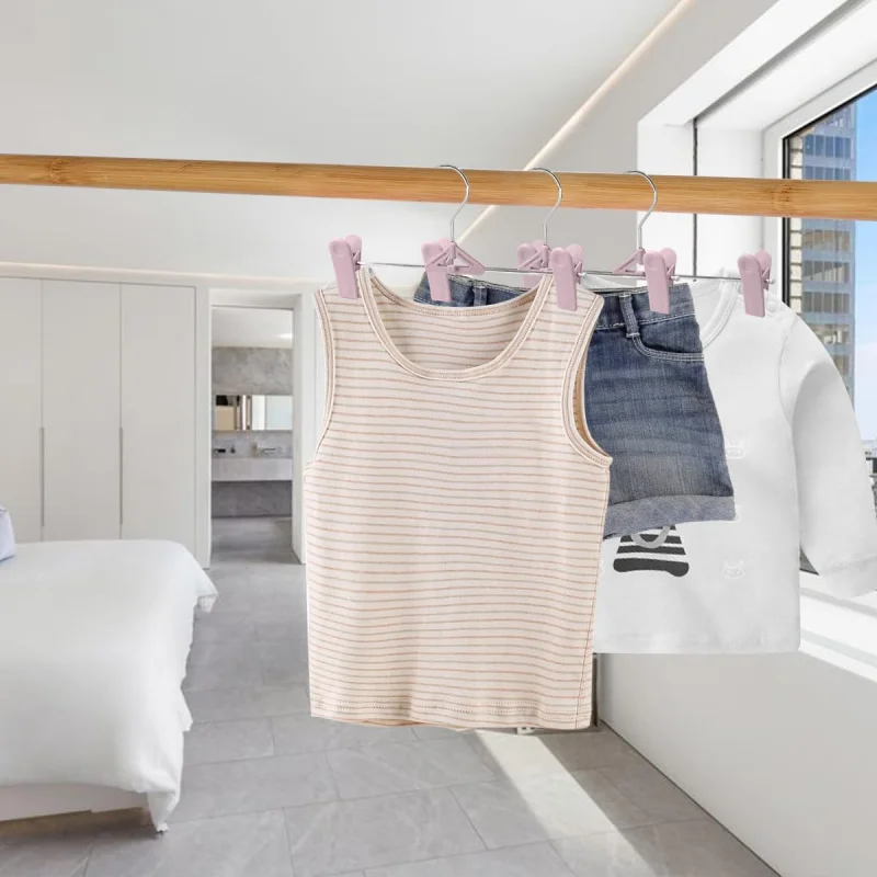 30 Pants Hangers with Clips, Skirt  Stackable Plastic Clothes Jean Ha