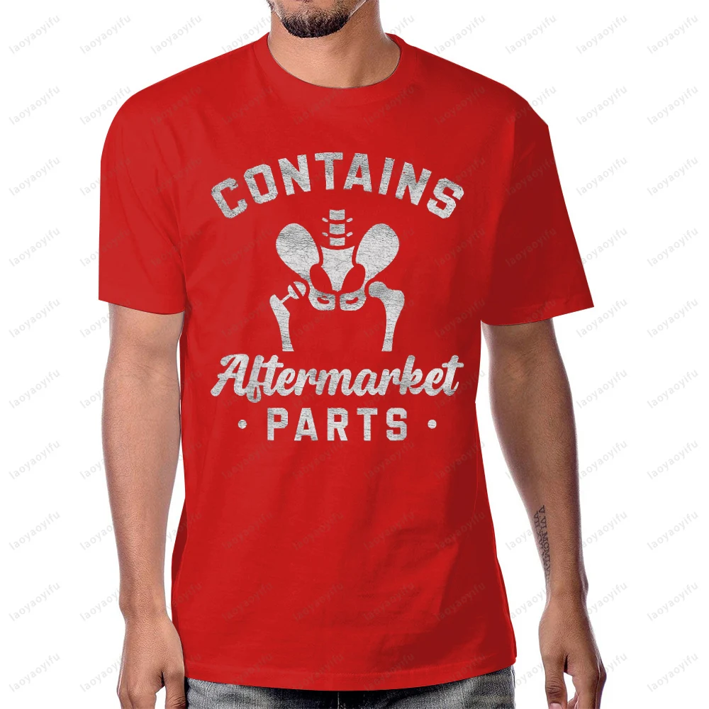 مضحك بعد جراحة الورك الانتعاش بيونيك الورك استبدال تي شيرت عادية موضة فضفاضة Harajuku قصيرة الأكمام القطن رجل التي شيرت #5