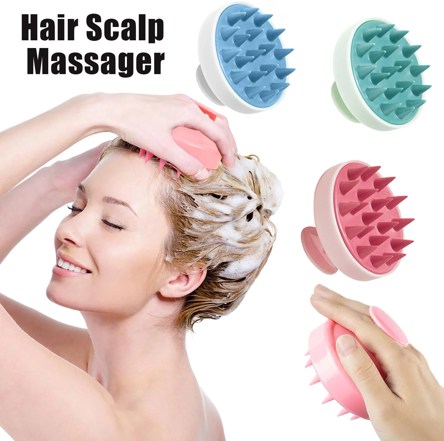 1PC Scalp Massage Brush Soft Silicon Hair Brush Massage &amp Cleansing Scalp Brush Scalp Exfoliating Scrub Dandruff Removal Tool