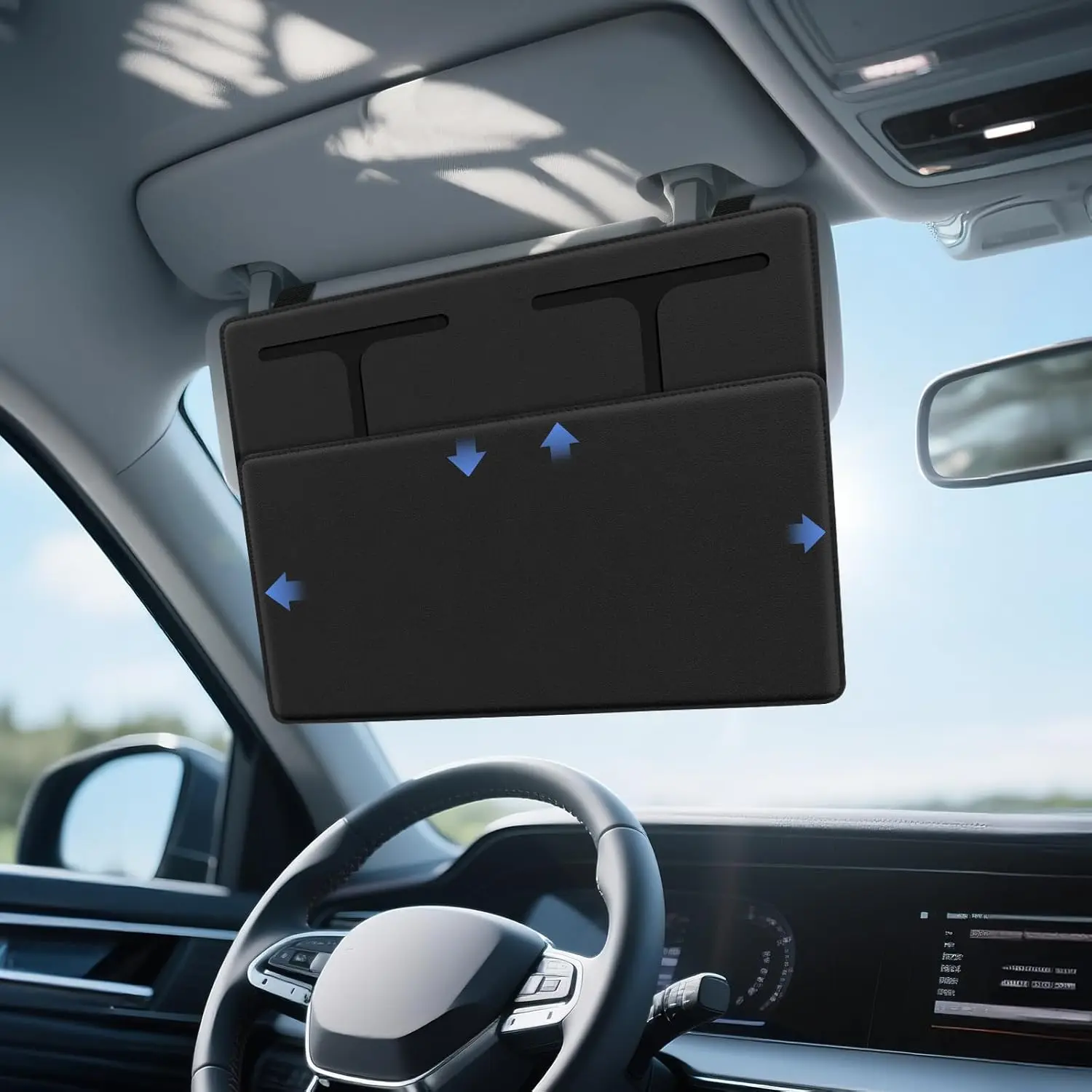 

Car Sun Visor Extender, Adjustable Sun Visor Protects from Anti-Glare, UV Rays Blocker Window Windshield Sunshade Extender Black