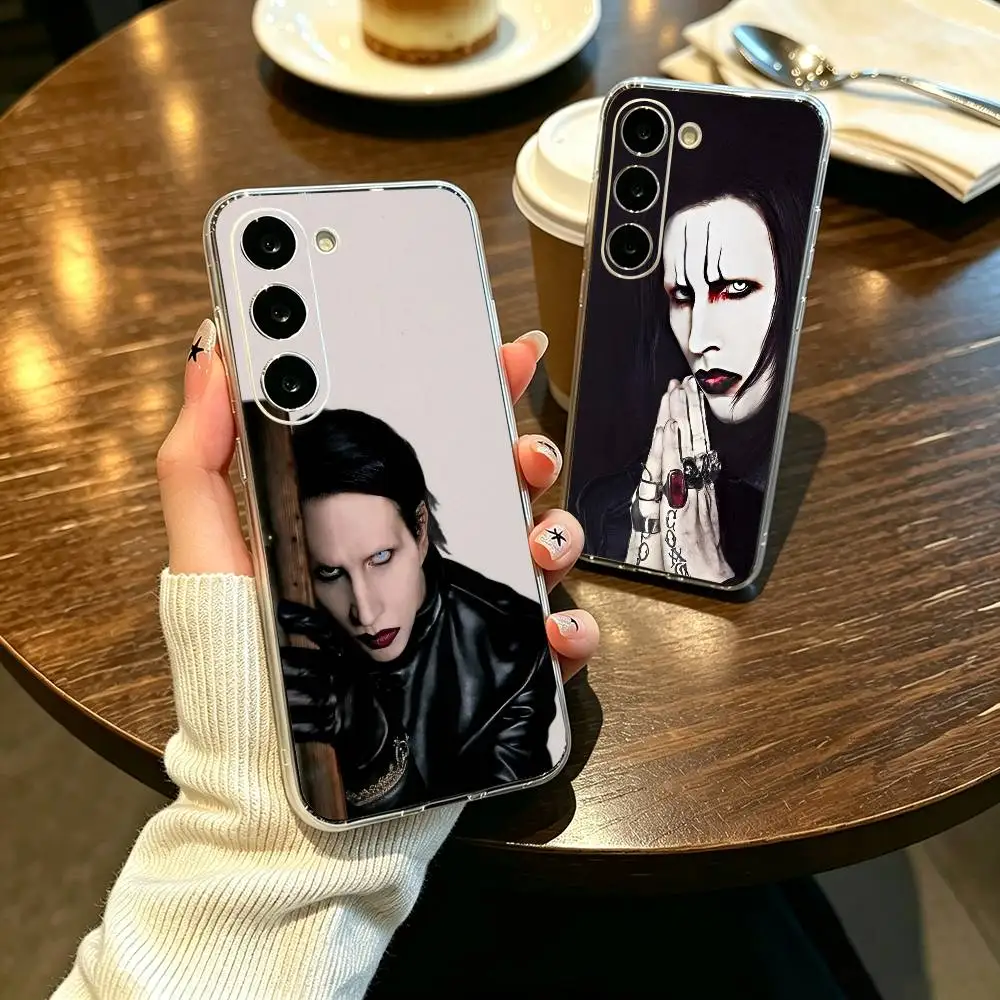 M-Marilyn Manson  Phone Case For Samsung A25 A15 A05 A54 A34 A24 A14 Transparent Silicone Phone Cover